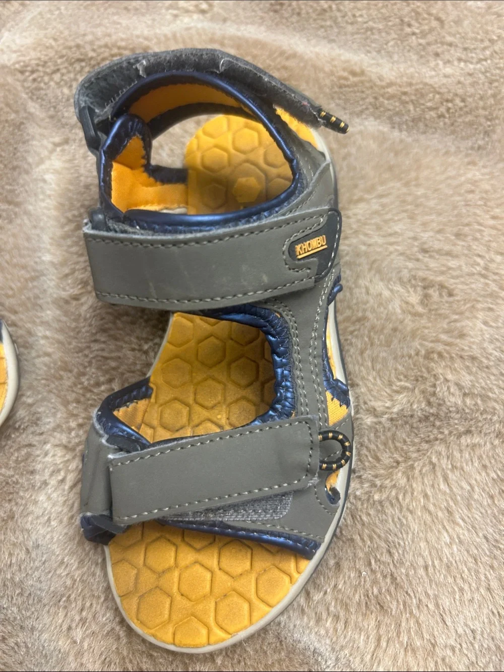 Kids Gray and Yellow Outdoor Sandals💥
